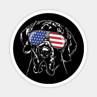 Funny Proud Great Dane American Flag sunglasses dog Magnet